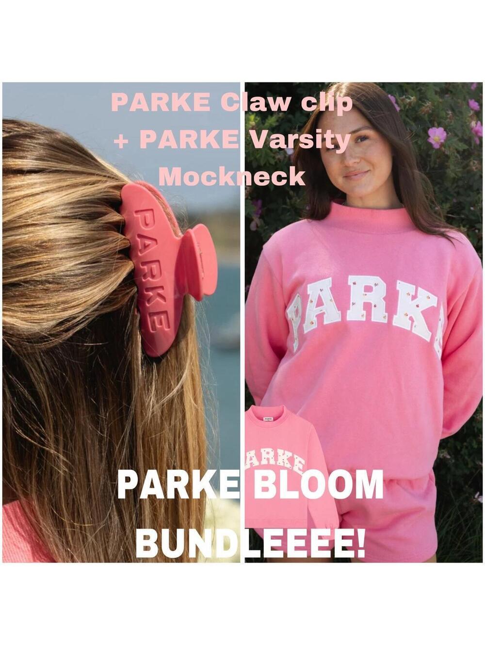 PARKE Varsity Mockneck Bloom & Claw Clip BUNDLE